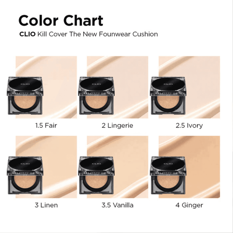 CLIO Kill Cover The New Founwear Cushion shades
