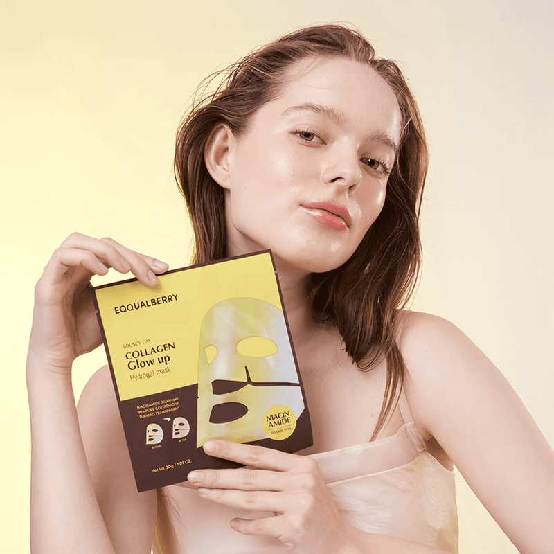 Eqqualberry Collagen Glow Up Hydrogel Mask (1pcs or Entire Pack) MODEL
