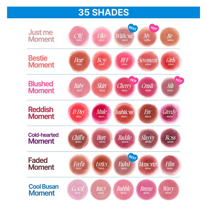 FWEE Lip & Cheek Blurry Pudding Pot - 35 Shades (5g) COLOUR SHADES