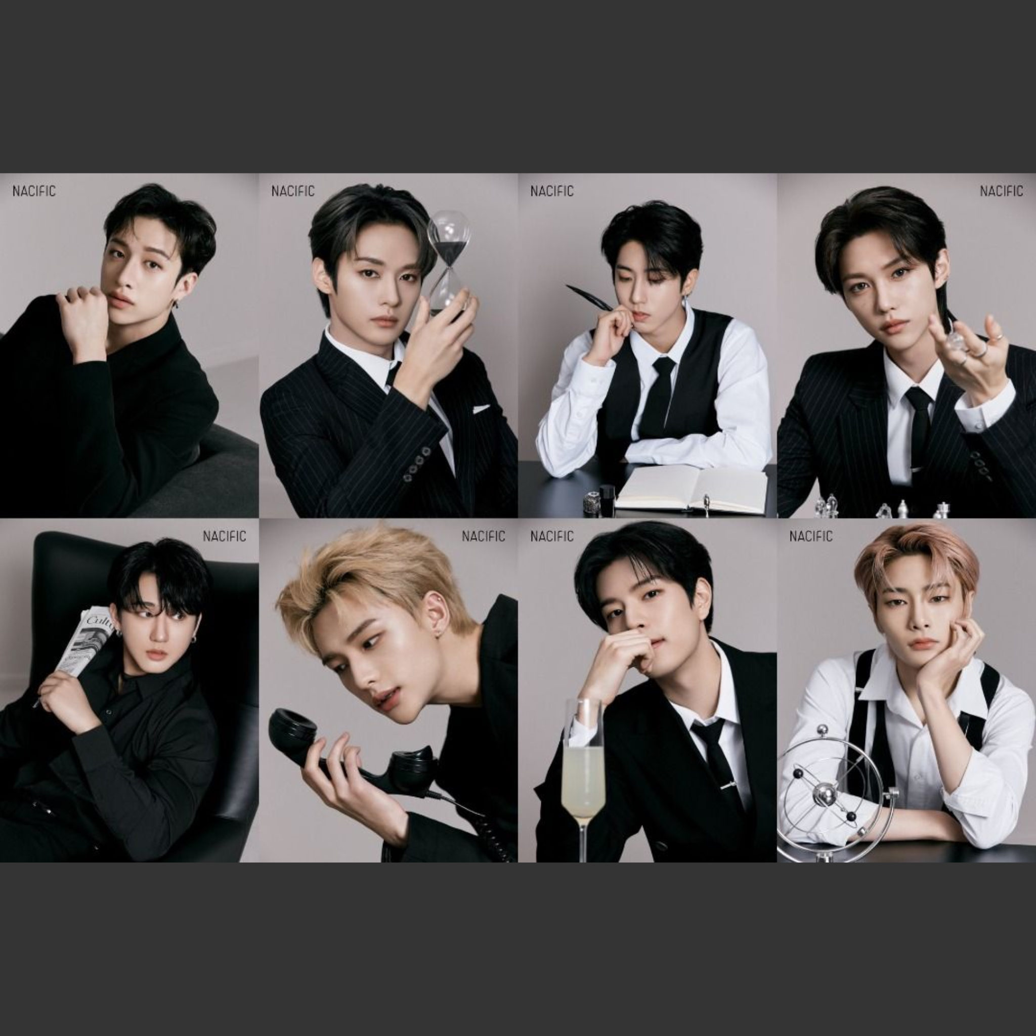 NACIFIC X STRAY KIDS In The Black OT8 Photocards (5th Anniversary Limited  Edition)