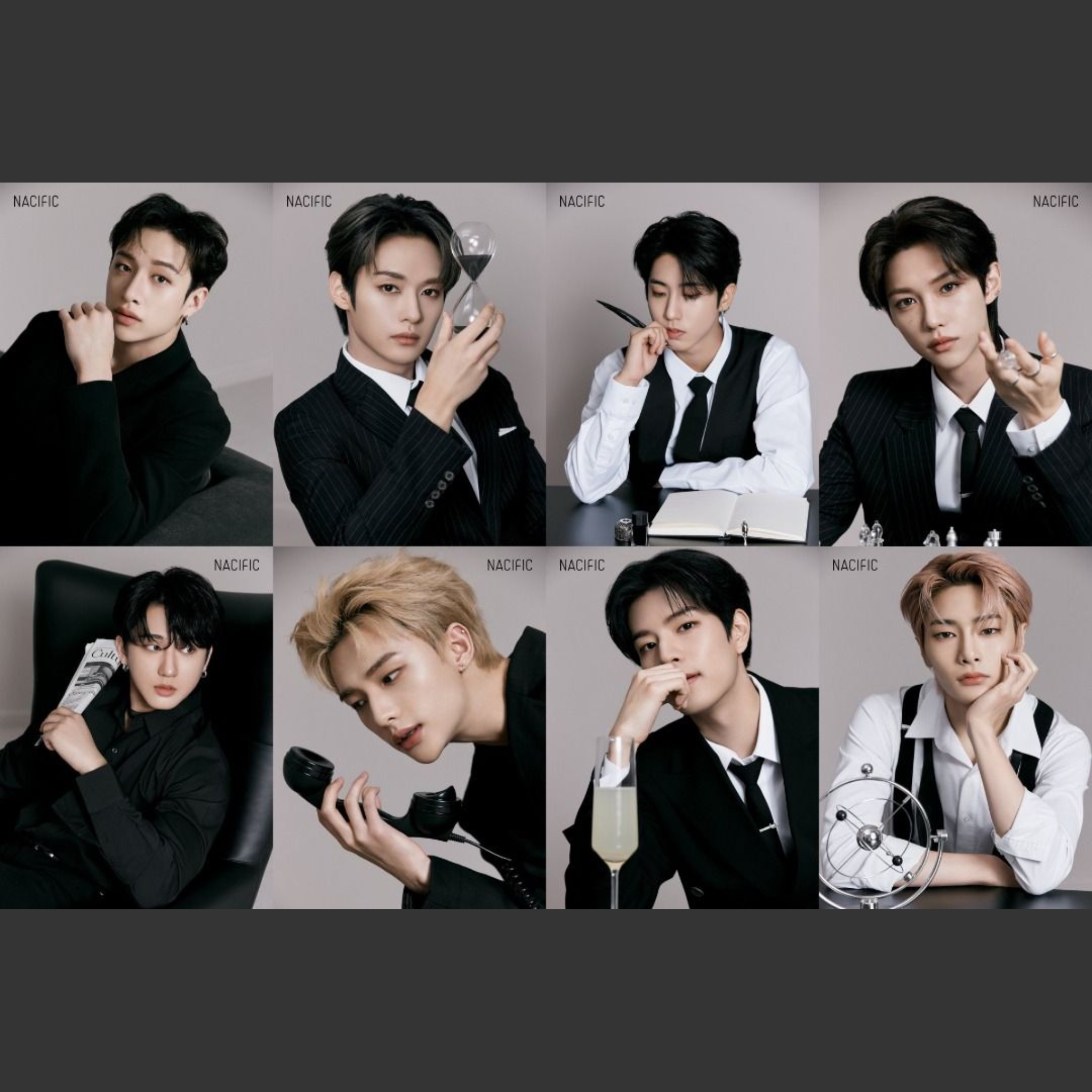 NACIFIC X STRAY KIDS In The Black OT8 Photocards (5th Anniversary Limited Edition)