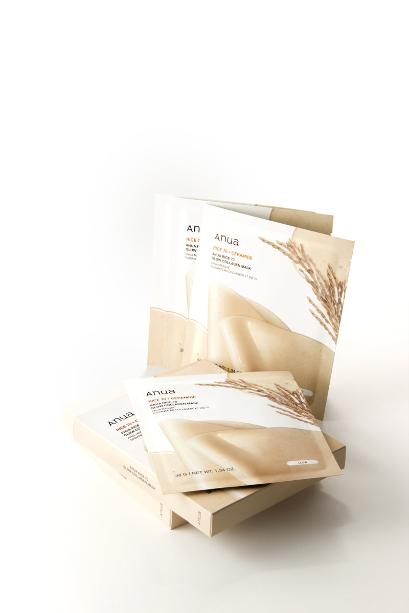 ANUA Rice 70 Glow Collagen Mask (4pcs) PACKAGING