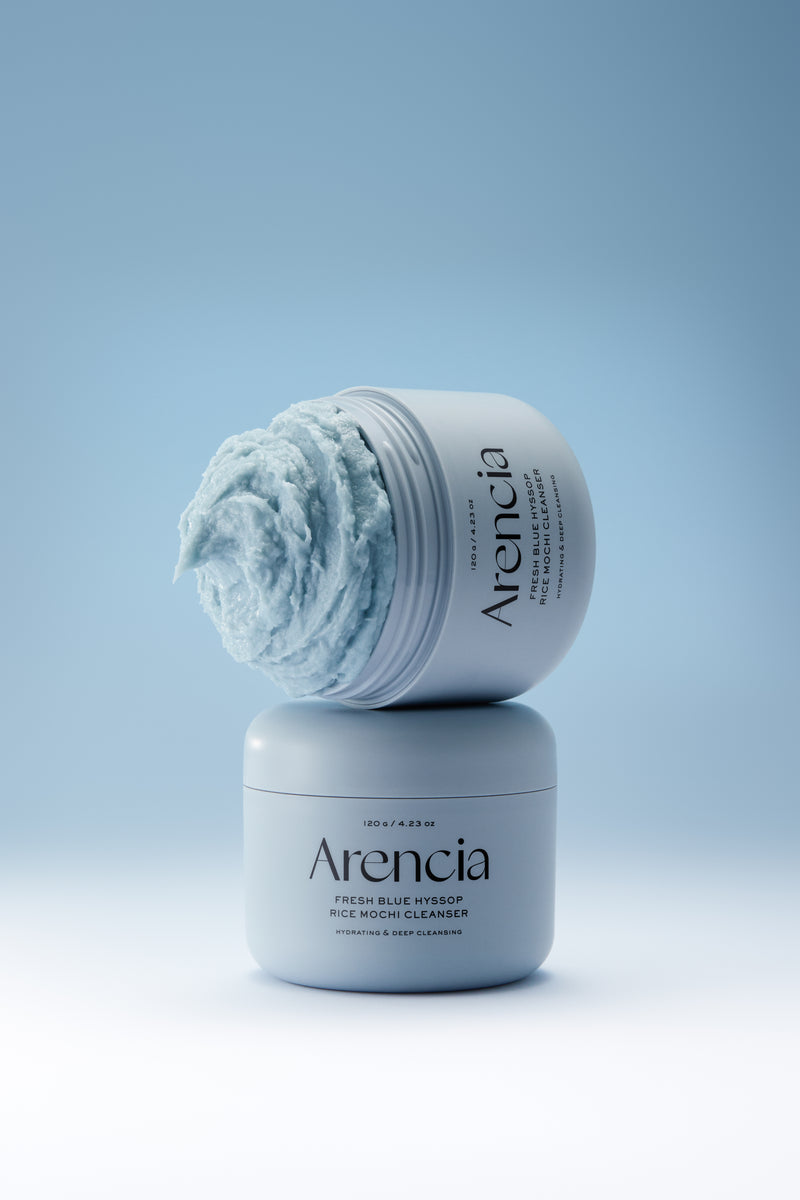 Arencia Blue Hyssop Rice Mochi Cleanser (120g) close up 
