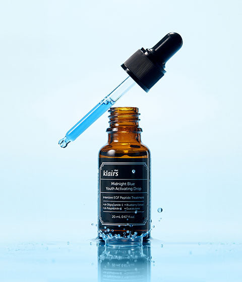 DEAR, KLAIRS Midnight Blue Youth Activating Drop texture (20ml)