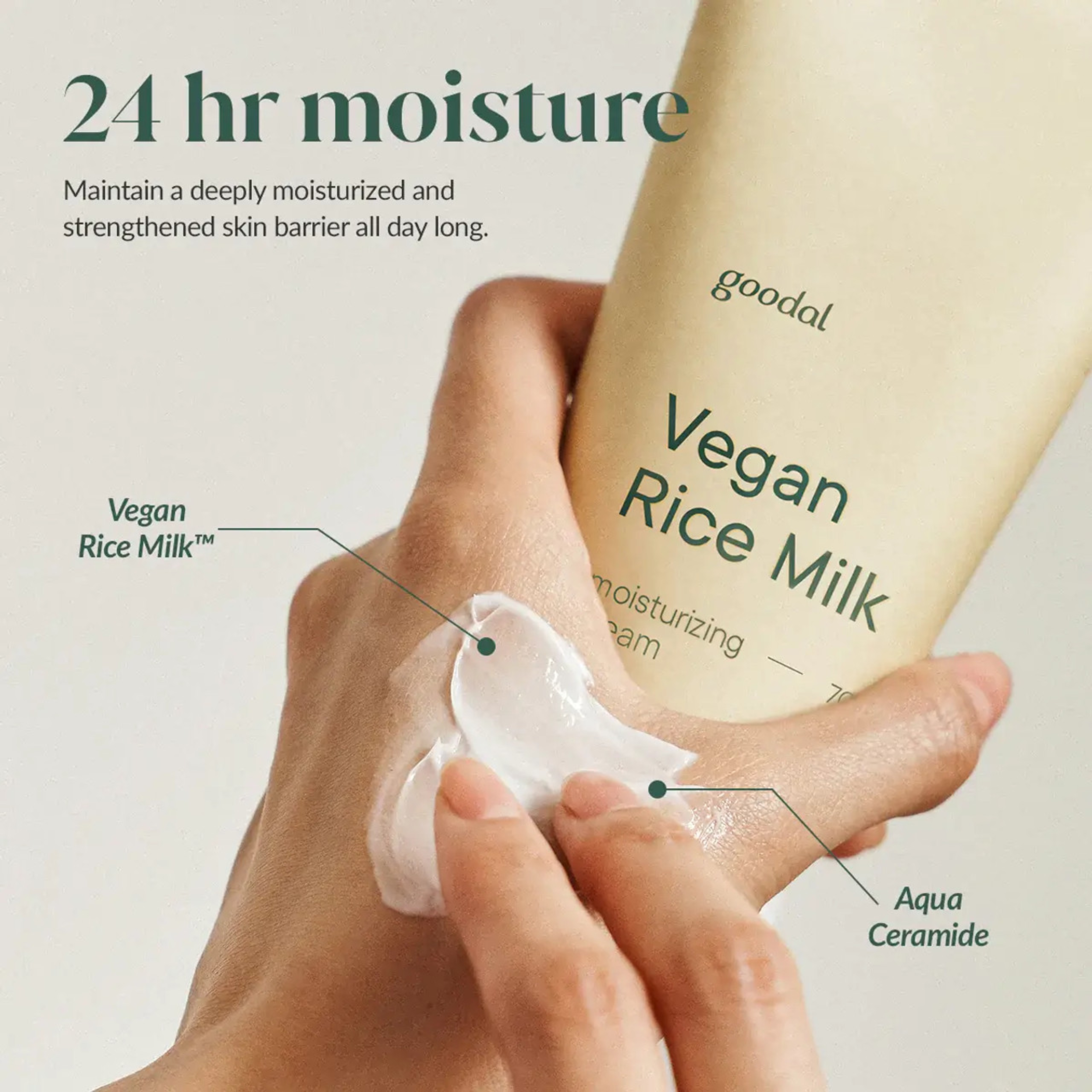 GOODAL Vegan Rice Milk Moisturising Cream (70ml) Skin benefits dry skin cream